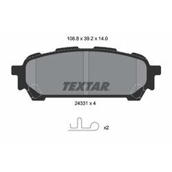 Sada brzdových platničiek kotúčovej brzdy TEXTAR 2433101