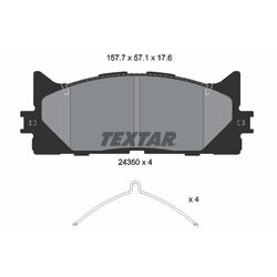 Sada brzdových platničiek kotúčovej brzdy TEXTAR 2435001