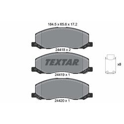 Sada brzdových platničiek kotúčovej brzdy TEXTAR 2441801