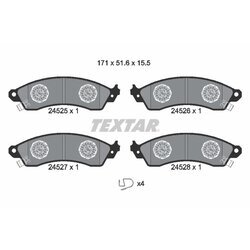 Sada brzdových platničiek kotúčovej brzdy TEXTAR 2452501