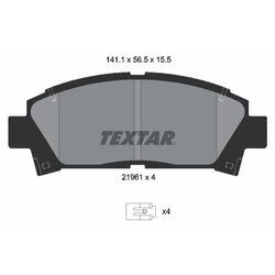 Sada brzdových platničiek kotúčovej brzdy TEXTAR 2196102