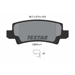 Sada brzdových platničiek kotúčovej brzdy TEXTAR 2381601