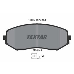 Sada brzdových platničiek kotúčovej brzdy TEXTAR 2434601
