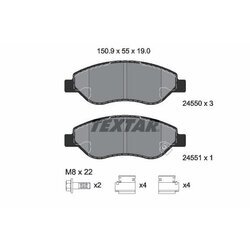 Sada brzdových platničiek kotúčovej brzdy TEXTAR 2455001