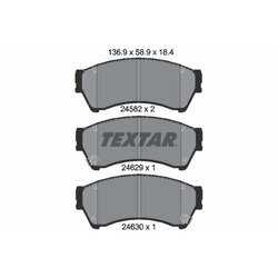 Sada brzdových platničiek kotúčovej brzdy TEXTAR 2458202