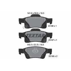 Sada brzdových platničiek kotúčovej brzdy TEXTAR 2519601