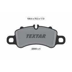 Sada brzdových platničiek kotúčovej brzdy TEXTAR 2598303