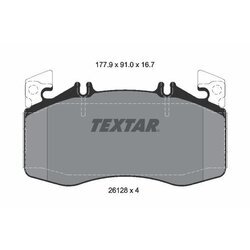 Sada brzdových platničiek kotúčovej brzdy TEXTAR 2612801