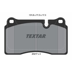 Sada brzdových platničiek kotúčovej brzdy TEXTAR 2021701