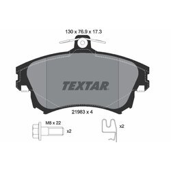 Sada brzdových platničiek kotúčovej brzdy TEXTAR 2198302