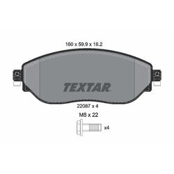 Sada brzdových platničiek kotúčovej brzdy TEXTAR 2208701