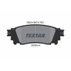 Sada brzdových platničiek kotúčovej brzdy TEXTAR 2215301
