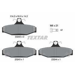 Sada brzdových platničiek kotúčovej brzdy TEXTAR 2324201