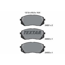 Sada brzdových platničiek kotúčovej brzdy TEXTAR 2450101