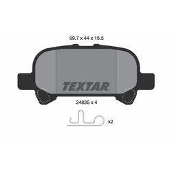 Sada brzdových platničiek kotúčovej brzdy TEXTAR 2483501