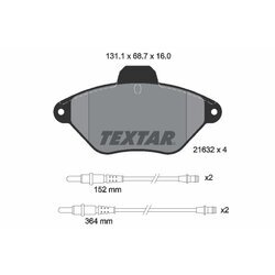 Sada brzdových platničiek kotúčovej brzdy TEXTAR 2163201