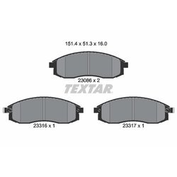 Sada brzdových platničiek kotúčovej brzdy TEXTAR 2308602