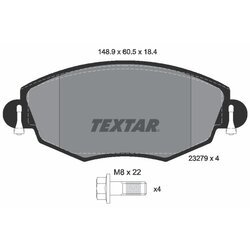 Sada brzdových platničiek kotúčovej brzdy TEXTAR 2327904