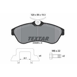 Sada brzdových platničiek kotúčovej brzdy TEXTAR 2340902