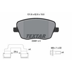 Sada brzdových platničiek kotúčovej brzdy TEXTAR 2358101