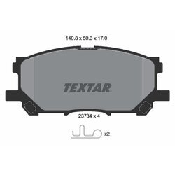 Sada brzdových platničiek kotúčovej brzdy TEXTAR 2373401