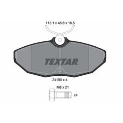 Sada brzdových platničiek kotúčovej brzdy TEXTAR 2419001