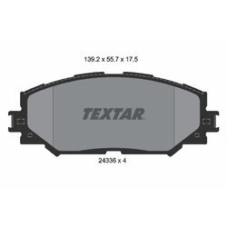 Sada brzdových platničiek kotúčovej brzdy TEXTAR 2433601