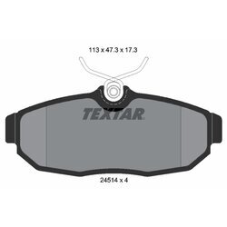 Sada brzdových platničiek kotúčovej brzdy TEXTAR 2451401