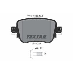 Sada brzdových platničiek kotúčovej brzdy TEXTAR 2511003