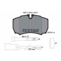 Sada brzdových platničiek kotúčovej brzdy TEXTAR 2912307 - obr. 1