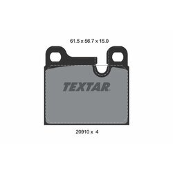 Sada brzdových platničiek kotúčovej brzdy TEXTAR 2091001
