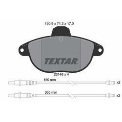 Sada brzdových platničiek kotúčovej brzdy TEXTAR 2314601
