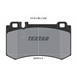 Sada brzdových platničiek kotúčovej brzdy TEXTAR 2347802