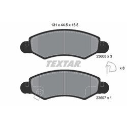Sada brzdových platničiek kotúčovej brzdy TEXTAR 2360501