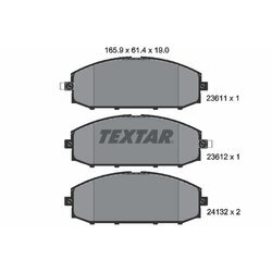 Sada brzdových platničiek kotúčovej brzdy TEXTAR 2361101