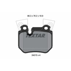 Sada brzdových platničiek kotúčovej brzdy TEXTAR 2431501
