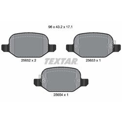 Sada brzdových platničiek kotúčovej brzdy TEXTAR 2565201