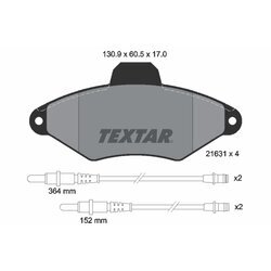 Sada brzdových platničiek kotúčovej brzdy TEXTAR 2163102