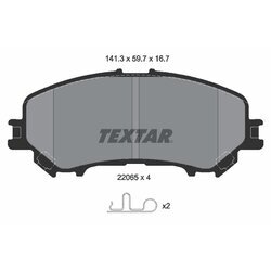 Sada brzdových platničiek kotúčovej brzdy TEXTAR 2206503