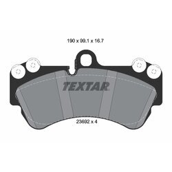 Sada brzdových platničiek kotúčovej brzdy TEXTAR 2369281