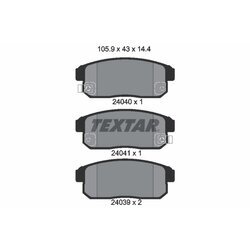 Sada brzdových platničiek kotúčovej brzdy TEXTAR 2404001
