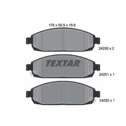 Sada brzdových platničiek kotúčovej brzdy TEXTAR 2425001