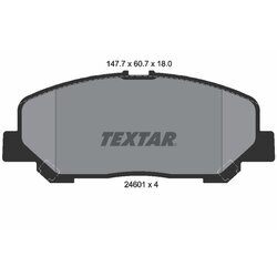 Sada brzdových platničiek kotúčovej brzdy TEXTAR 2460101