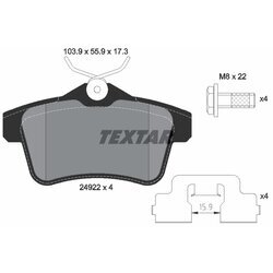 Sada brzdových platničiek kotúčovej brzdy TEXTAR 2492201