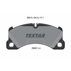 Sada brzdových platničiek kotúčovej brzdy TEXTAR 2500701
