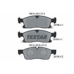 Sada brzdových platničiek kotúčovej brzdy TEXTAR 2519001
