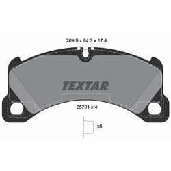 Sada brzdových platničiek kotúčovej brzdy TEXTAR 2570101