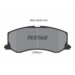 Sada brzdových platničiek kotúčovej brzdy TEXTAR 2173001