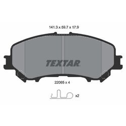 Sada brzdových platničiek kotúčovej brzdy TEXTAR 2206501