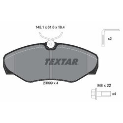 Sada brzdových platničiek kotúčovej brzdy TEXTAR 2309902